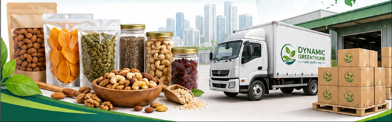 Dynamic Greenthumb products, delivery truck and warehouse